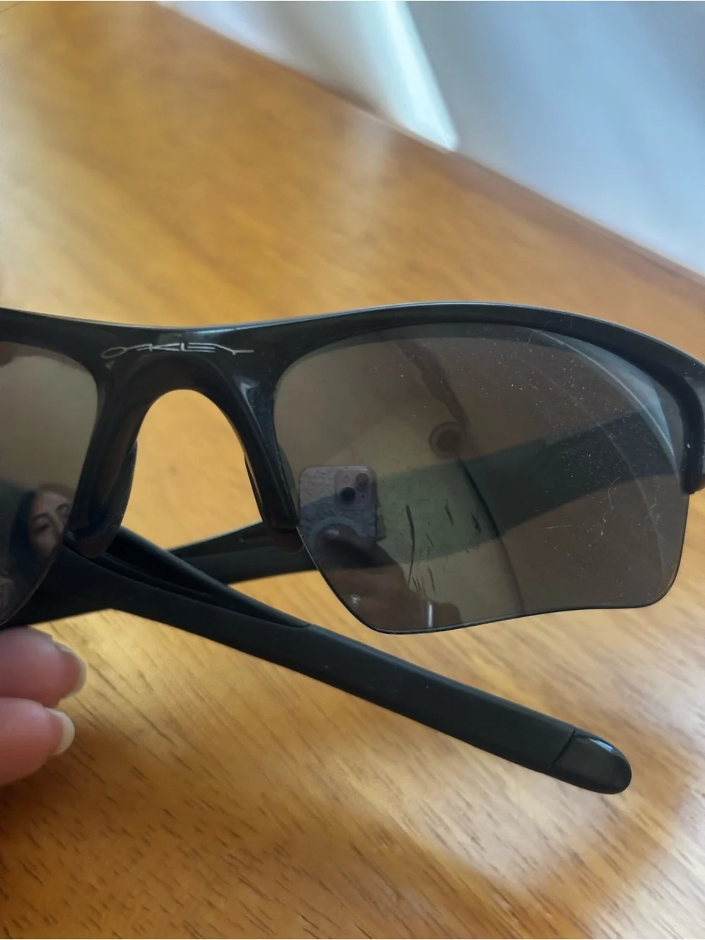 Oakley Men’s Black Frame with Grey Mirrored Lenses Sport Sunglasses